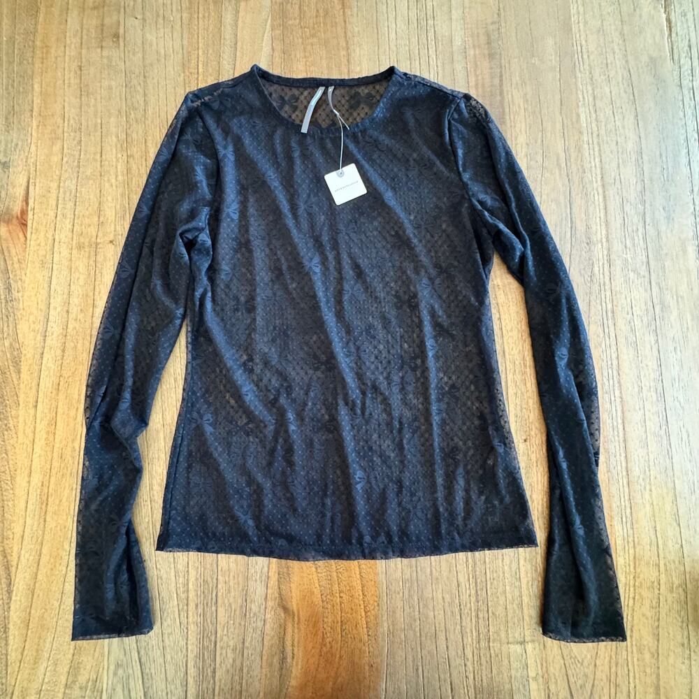 Anthropologie Long-Sleeve Novelty Lace Top - Size XS